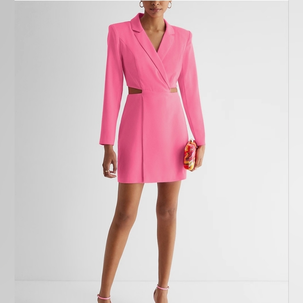 COPY Relisted due to cancelled sale - Express Pink Cutout Mini Blazer Dress